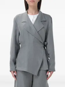 Жакет с поясом Giorgio Armani, серый