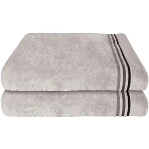 Полотенца для душа Skyline Color из 100% хлопка с элегантной полосатой каймой MADE IN GREEN by OEKO-TEX Schiesser, светло-серый