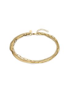s.Oliver Многослойный браслет на лодыжку из нержавеющей стали с золотым покрытием