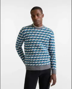 Мужской джемпер с принтом и круглым вырезом Harmont&Blaine, синий/серый