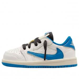 (TD) Air Jordan 1 Retro Low x Travis Scott x Fragment 'Sail Military Blue'