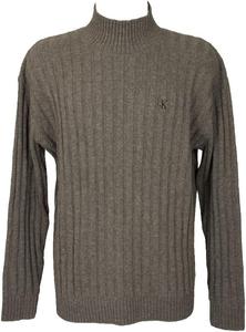 Мужской джемпер Calvin Klein Jeans CK из шерстяной смеси с воротником-стойкой и полуворотом, протокол Institutional, P5B Industrial Grey Hea