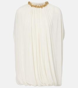 Мини-платье с драпировкой и декором Xu Zhi, Cream