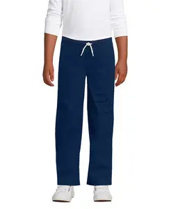 Брюки на резинке Husky Iron Knee для мальчиков с усиленными коленями Lands' End, синий