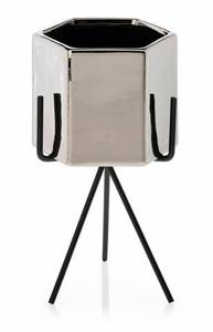 Цветочный горшок HOWHOMELY Sashi, 11x20x10 см цвет schwarz/silber