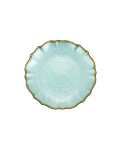 Барочная стеклянная коктейльная тарелка диаметром 6 дюймов VIETRI, цвет aqua