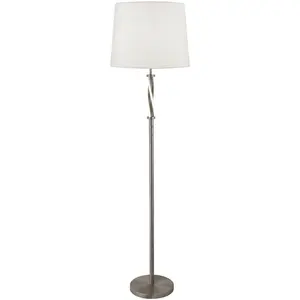 Торшер Vegas Floor Lamp E27 1 шт. Searchlight, Satin-Silber, Weiß und Elfenbein-Hessisch