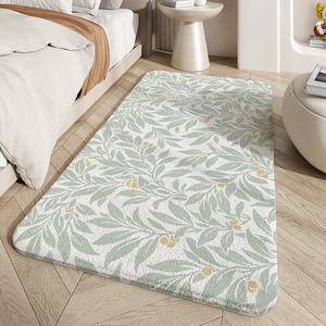 Dajiang Ковер 60х180 см из искусственного кашемира с цветочным и птичьим узором для спальни/гостиной, плюшевый