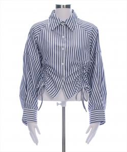 Полосатая рубашка на шнуровке