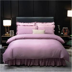 Generic Комплект постельного белья из длинноштапельного хлопка FH-762 однотонный легкий люкс