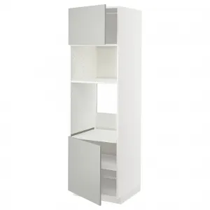 Тканевый шкаф для духовки-микроволновки, HAVSTORP светло-серый, 60x60x200 см, METOD IKEA