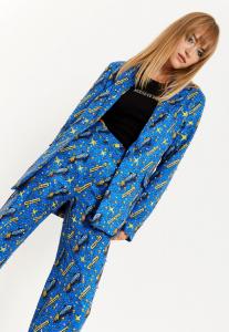 Блейзер с декорированным стразами и принтом Rocket House of Holland, синий