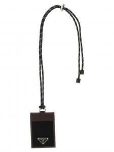 Кардхолдер из кружева Prada, черный