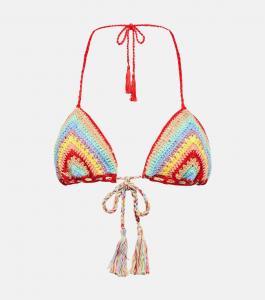 Лиф бикини крючком из хлопка ANNA KOSTUROVA, разноцветный
