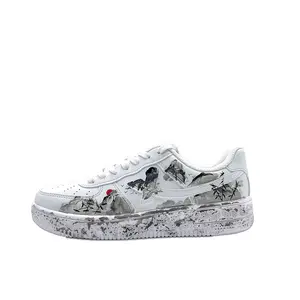 XTEP Кроссовки Air Force One с противоскользящей подошвой и амортизацией, низкие, унисекс, бело-серые, цвет White Gray