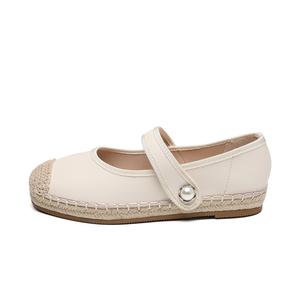 ZHR Туфли Мэри Джейн женские бежевые, серебристые