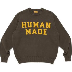 Свитер с интарсией HUMAN MADE, оливковый