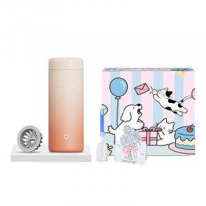 Термостакан Xiaomi, Snow Mountains Sunset оранжевый-Happiness Forever Box