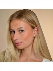 Adeliás Женские серьги - серьги-гвоздики в форме сердца из серебра 925 пробы с фианитами в золотой оправе