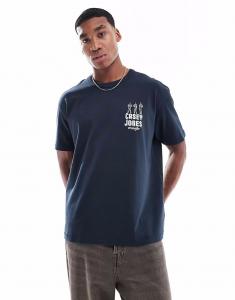 Футболка Casey Jones Workwear с логотипом, винтажная, свободного кроя, темно-синего цвета Wrangler