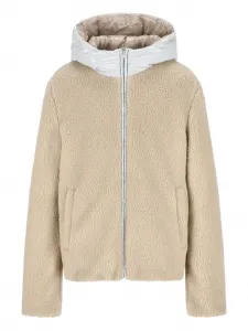 Куртка из плюшевого флиса с капюшоном Herno Kids, нейтральный