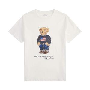 Футболка Polo Ralph Lauren Kids Short-Sleeve Jersey Knit Novelty Bear T-Shirt, White/Core Bear