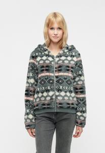 Флисовая куртка ONLY ONLANNA CONTACT HOOD JACKET, Balsam Green/Aztec Brown/Green