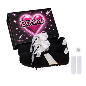 Boldi Kuki Женские низкие кэжуал туфли чёрные с бантиком эксклюзивная коробка и носки, цвет Black[Bowknot](Exclusive Box+Socks)