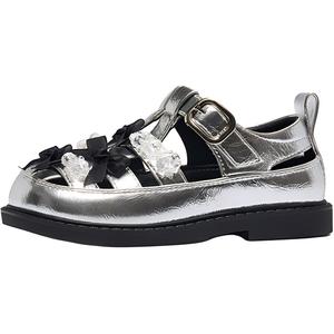 Детские сандалии с низким верхом, устойчивые к истиранию, дышащие TATA, серебряный