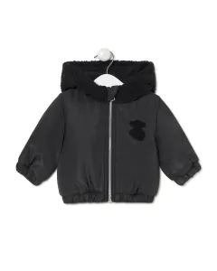 Детское пальто с капюшоном с логотипом TOUS Tous, черный