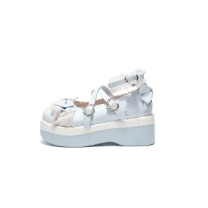 Yang Nianhua Туфли Мэри Джейн на платформе женские синие, цвет Blue