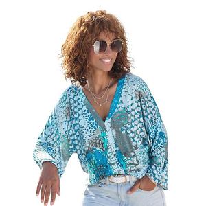 Женский топ с длинным рукавом с принтом Lascana, Blue Printed