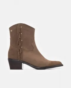 Женские кожаные ботильоны с острым носком и боковой молнией Carmela, коричневый