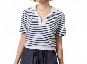 Женская футболка-поло в темно-синюю полоску Lilla P