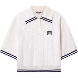 Футболка-поло женская FW25 MIU MIU, белый