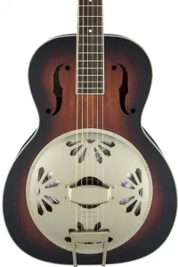 Гитара Gretsch G9241 Alligator Biscuit с резонатором и круглой грифом, с звукоснимателем Fishman Nashville, двухцветный винтажный солнцестойкий окрас