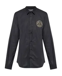 Рубашка с вышитым логотипом Versace Jeans Couture, черный