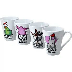 Кружка Retsch Arzberg «Животное», (набор, 4 шт), с 4 декоративными надписями, 4 шт, цвет bunt