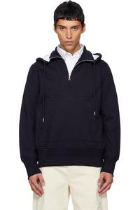Толстовка с застежкой-молнией до середины груди Dries Van Noten, темно-синий