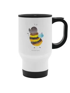 Mr. & Mrs. Panda Термокружка «Шмель», пушистая, без надписи, белого цвета