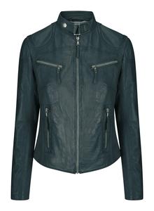 Настоящая кожаная винтажная приталенная байкерская куртка TruClothing, зеленый