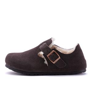 Devo Life Женские повседневные туфли-односторонки из темно-коричневого замша и шерсти, цвет Dark Brown Suede+Wool