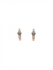 Faina Женские серьги-кольца из розового золота с бирюзой