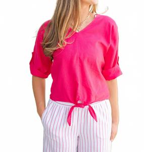 Женский топ с завязкой спереди в розовом цвете CHARLIE B