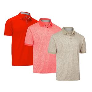 Дизайнерская рубашка-поло для гольфа — упаковка из 3 шт. Mio Marino, цвет Khaki Salmon Red Red