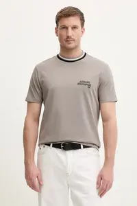 Хлопковая футболка Armani Exchange, бежевый