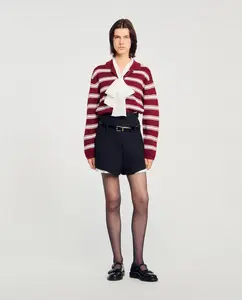 Женские короткие шорты с рюшами Sandro, черный