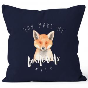 Чехол на подушку Ты заставляешь меня лисы дьяволы дикая любовь говорю цитата о любви смешно в любви парень девушка чехол на подушку декоративная подушка 40x40 хлопок MoonWorks темно-синий 40см x 40см