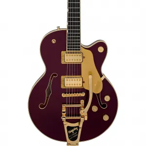 Электрогитара Gretsch Guitars Broadkaster Jr. LX с центральным блоком, системой String-Thru Bigsby и золотой фурнитурой, Blackberry