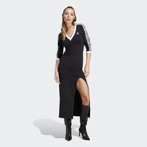 Платье макси с 3 полосками Adicolor Classics Adidas, цвет Black